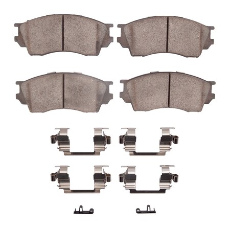 Dynamic Friction Co 5000 Advanced Brake Pads - Ceramic and Hardware Kit, Long Pad Wear, Front 1551-0643-01